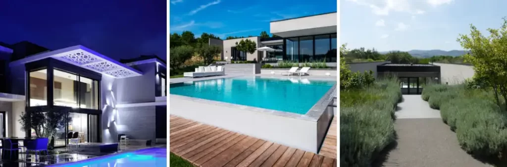 Проект Villa Côte d’Azur Architectes со встроенным уличным спа бассейном